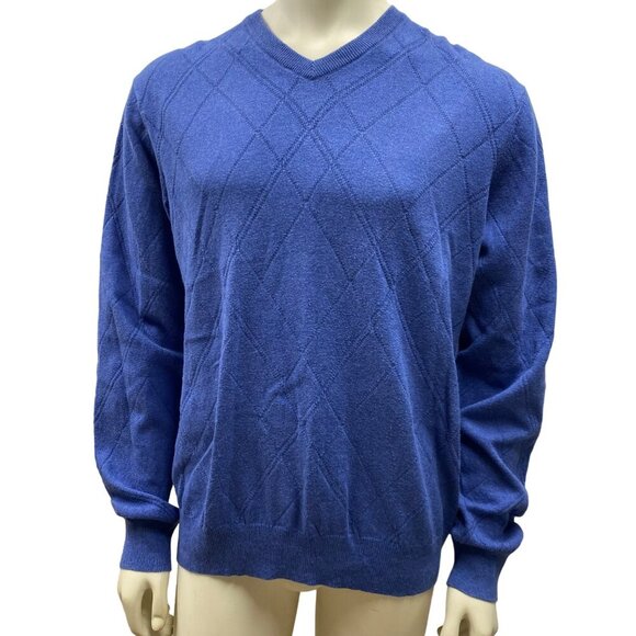 ALLAN FLUSSER MENS V NECK COTTON CASHMERE SWEATER  XL - Picture 1 of 6